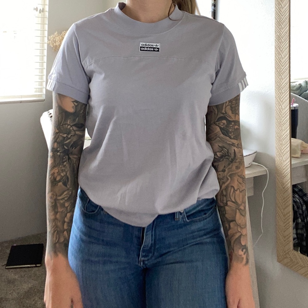 Adidas lavender t shirt
